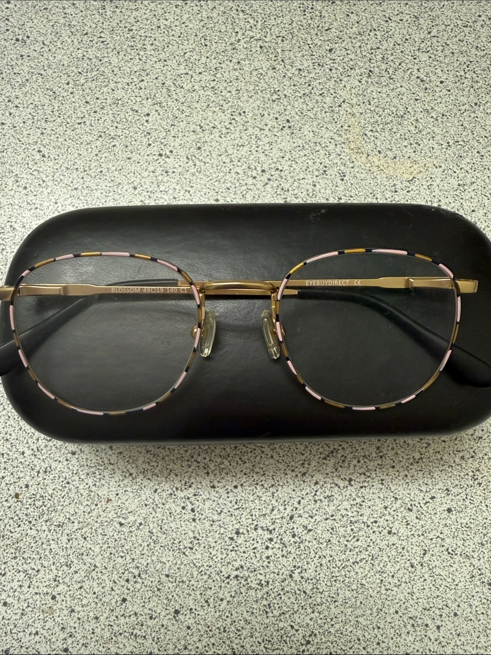 Blossom Gold Frame Women's Glasses with Pink Trim